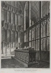 Tomb and Chantry of William Wykeham in Winchester Cathedral, engraved by J. Skelton and H. Winkles, 1828